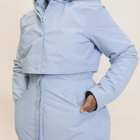 women's light blue coat