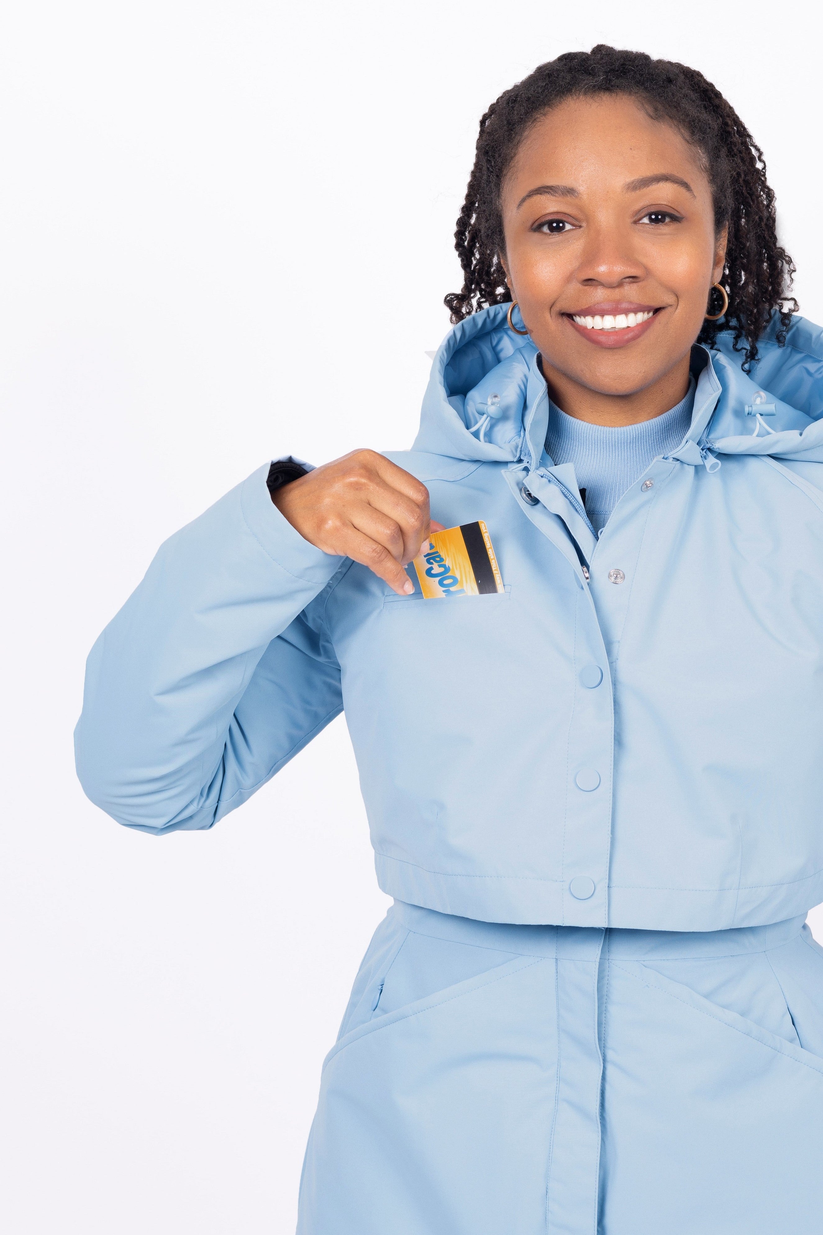 Women's light blue winter coat sale