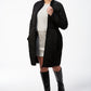 eco friendly slim fit black winter coat with Polartec insulation