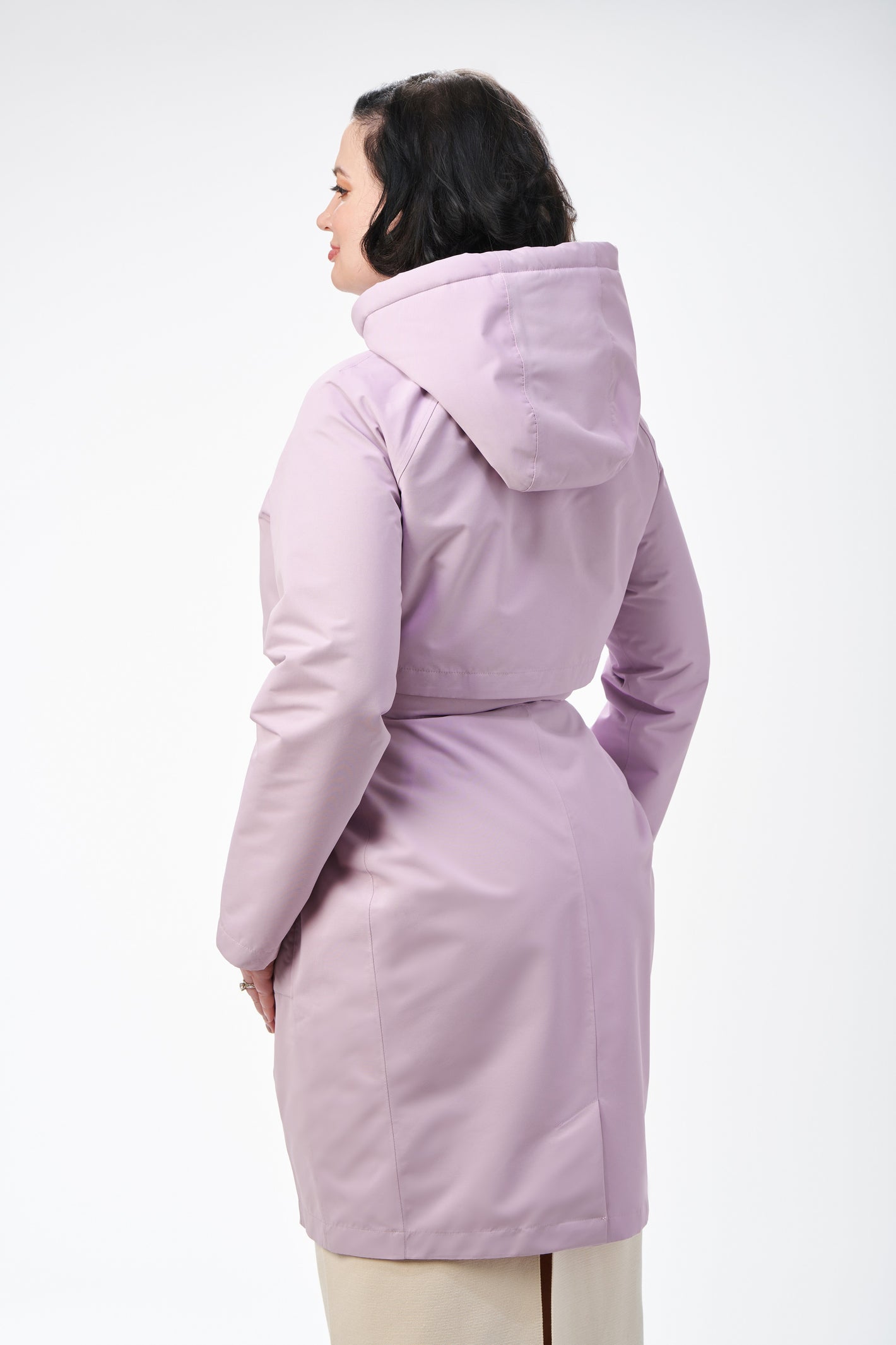 Lavender Raincoat with Hood