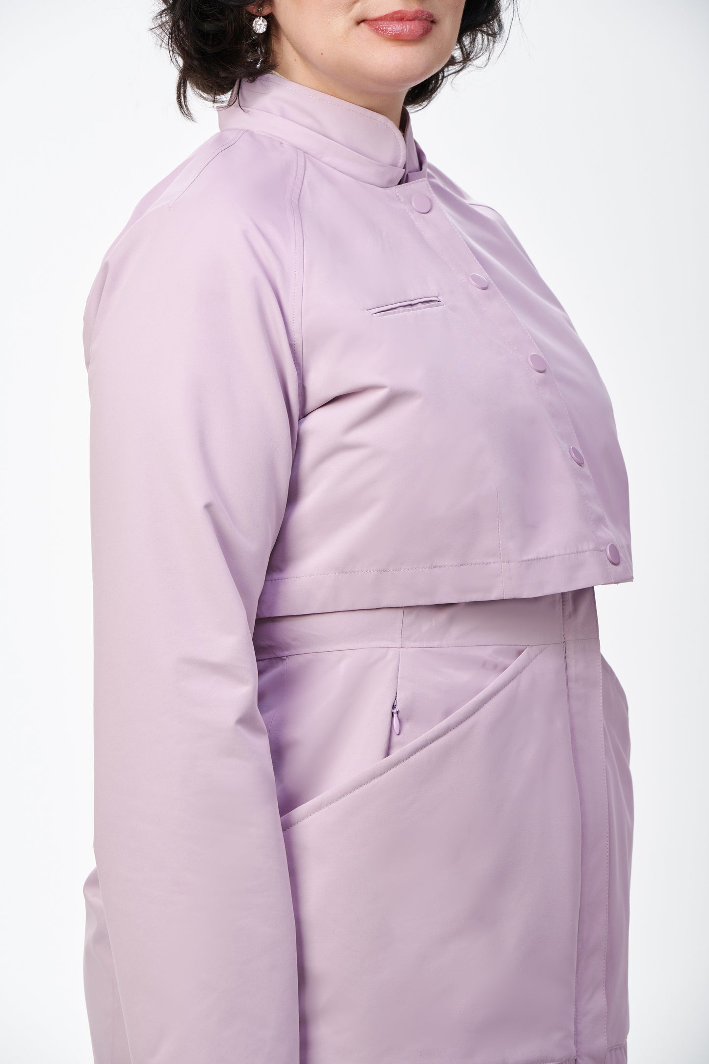 women's purple raincoat raglan sleeve